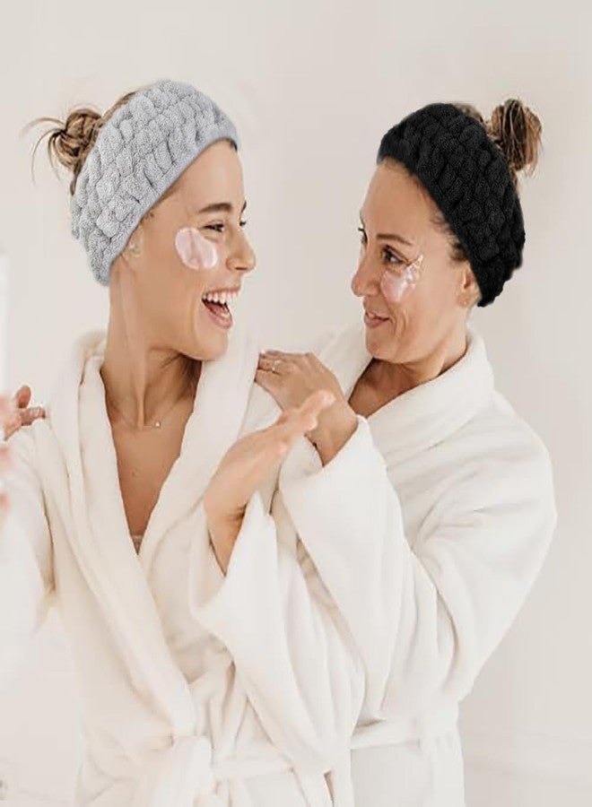Huachi 3PCS Microfiber Towel Headband for Washing Face, Skincare Makeup Facial Spa Headbands for Women Girls Face Wash Hair Band Skin Care Shower Hairband Hair Accessories - Image 4