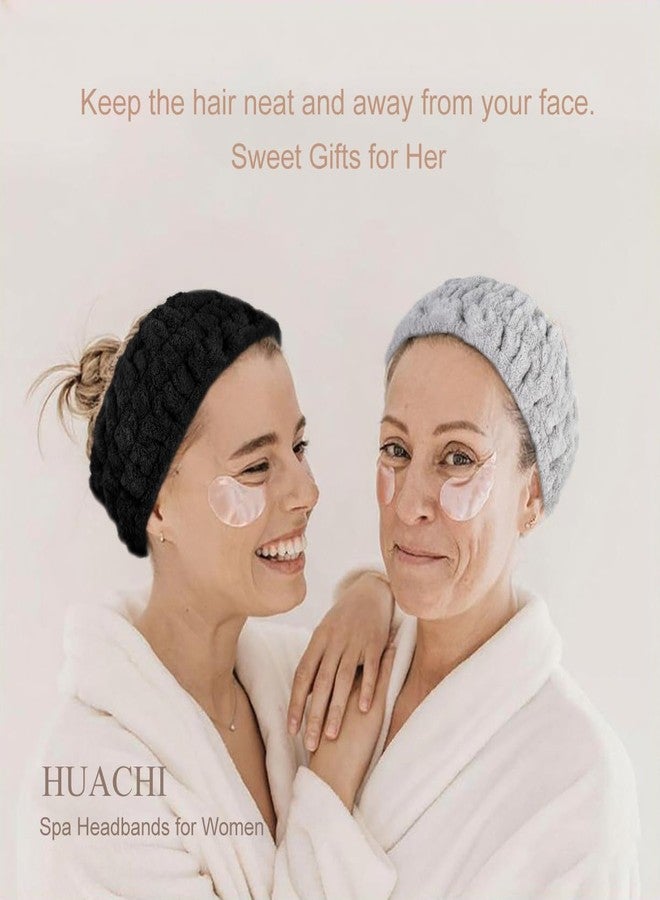 Huachi 3PCS Microfiber Towel Headband for Washing Face, Skincare Makeup Facial Spa Headbands for Women Girls Face Wash Hair Band Skin Care Shower Hairband Hair Accessories - Image 3