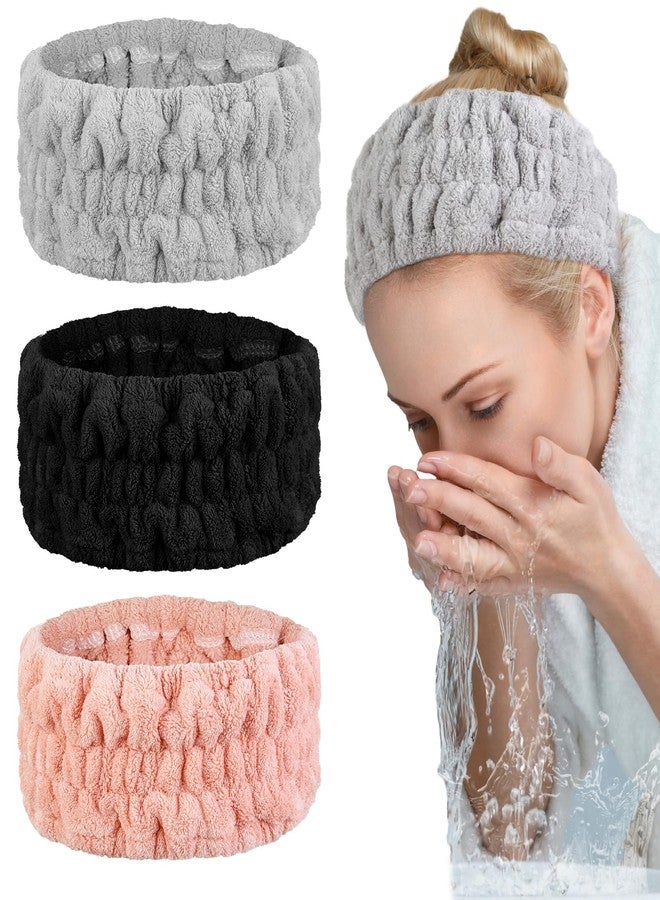 Huachi 3PCS Microfiber Towel Headband for Washing Face, Skincare Makeup Facial Spa Headbands for Women Girls Face Wash Hair Band Skin Care Shower Hairband Hair Accessories - Image 1