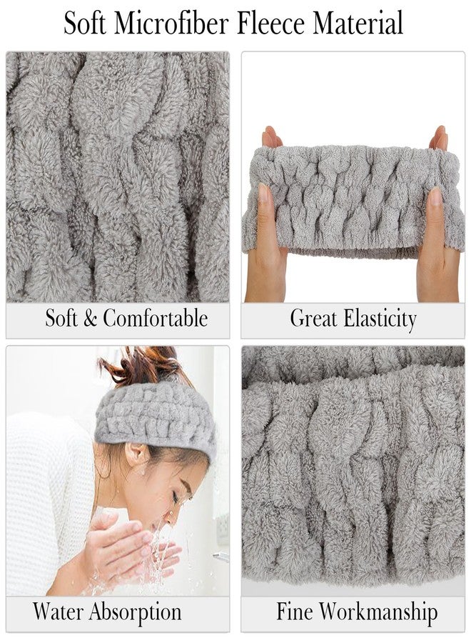 Huachi 3PCS Microfiber Towel Headband for Washing Face, Skincare Makeup Facial Spa Headbands for Women Girls Face Wash Hair Band Skin Care Shower Hairband Hair Accessories - Image 2