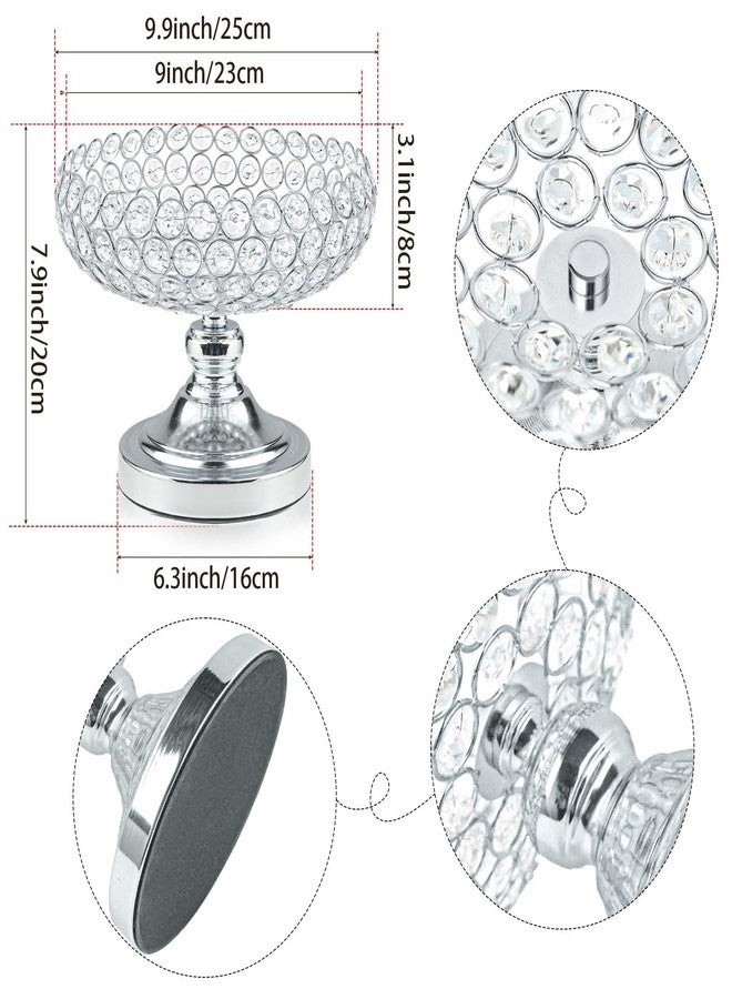 kolnlala 1 Pack Crystal Fruit Bowl for Table Centerpiece (silvery bowl) - Image 4