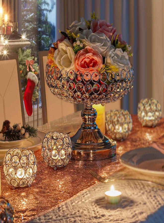 kolnlala 1 Pack Crystal Fruit Bowl for Table Centerpiece (silvery bowl) - Image 3
