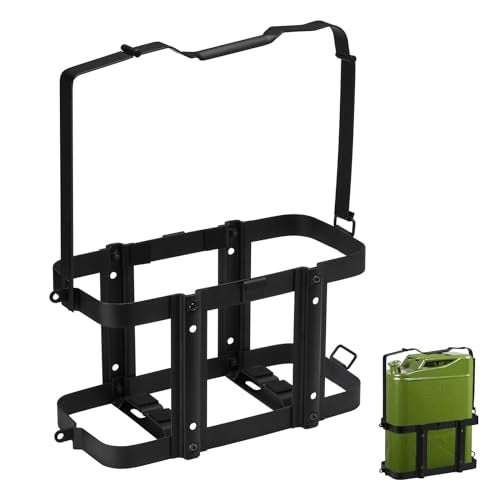 Mayouko Lockable Jerry Gas Can Holder Rack, 5 Gallon / 20 Liter Steel Jerry Can Mount Brackets, Metal Fuel & Gasolina Container, Detachable Carrier Mount, Only Holder Rack, Gas Can not Included - Image 1