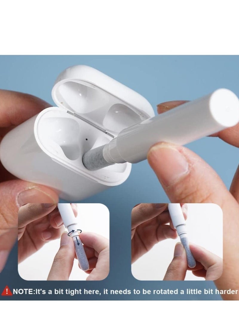 ELTRAZONE - Bluetooth Earbuds Cleaning Pen,3 in 1 Earphones Cleaner 360°Earbuds Cleaning Pen Kit, Multifunctional Portable Cleaning Dust Removal Brush Pen for Phone PC Laptop Air-pods Camera Lens - Image 1