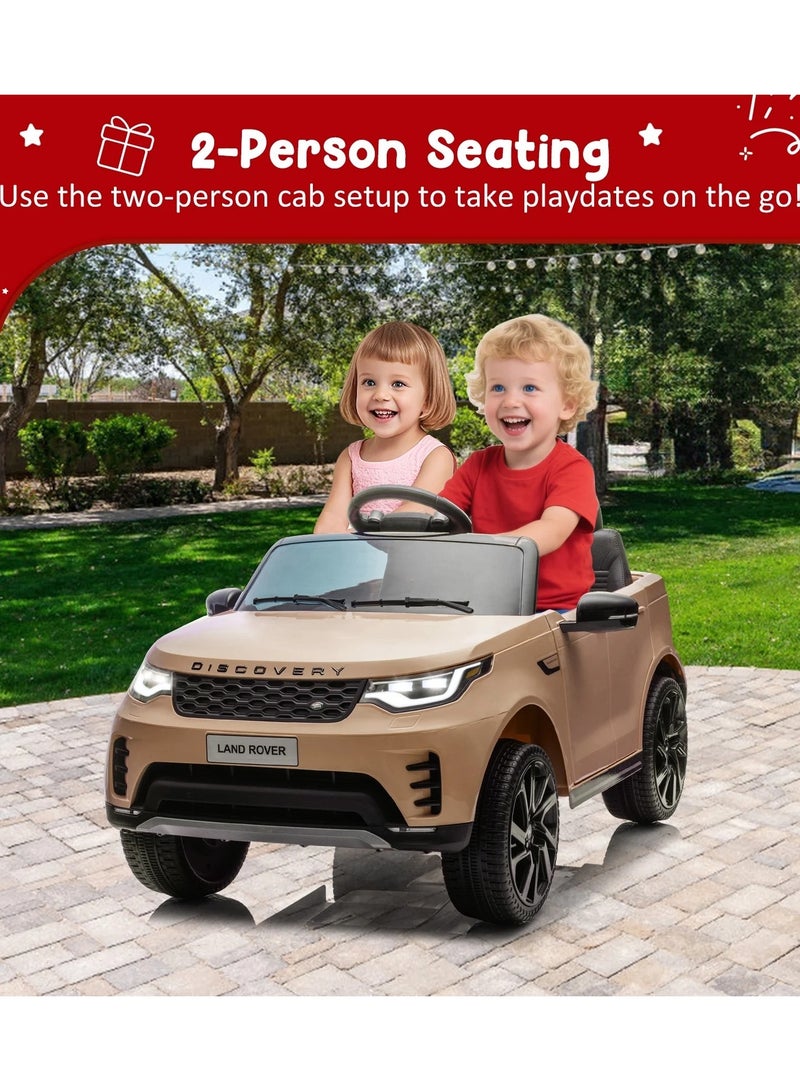 لاند روفر سيارة دفع رباعي كهربائية ١٢ فولت للأطفال مزودة بمحرك مزدوج وجهاز تحكم عن بعد وأضواء - مثالية للأعمار من ٣ إلى ٨ سنوات - Image 2
