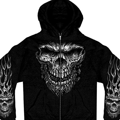Hot Leathers mens Motorcycle GMZ4237 Shredder Skull Black Hoodie, Black, Medium - Image 4