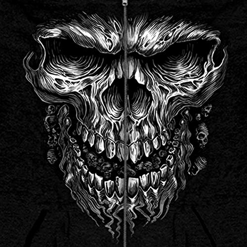 Hot Leathers mens Motorcycle GMZ4237 Shredder Skull Black Hoodie, Black, Medium - Image 3