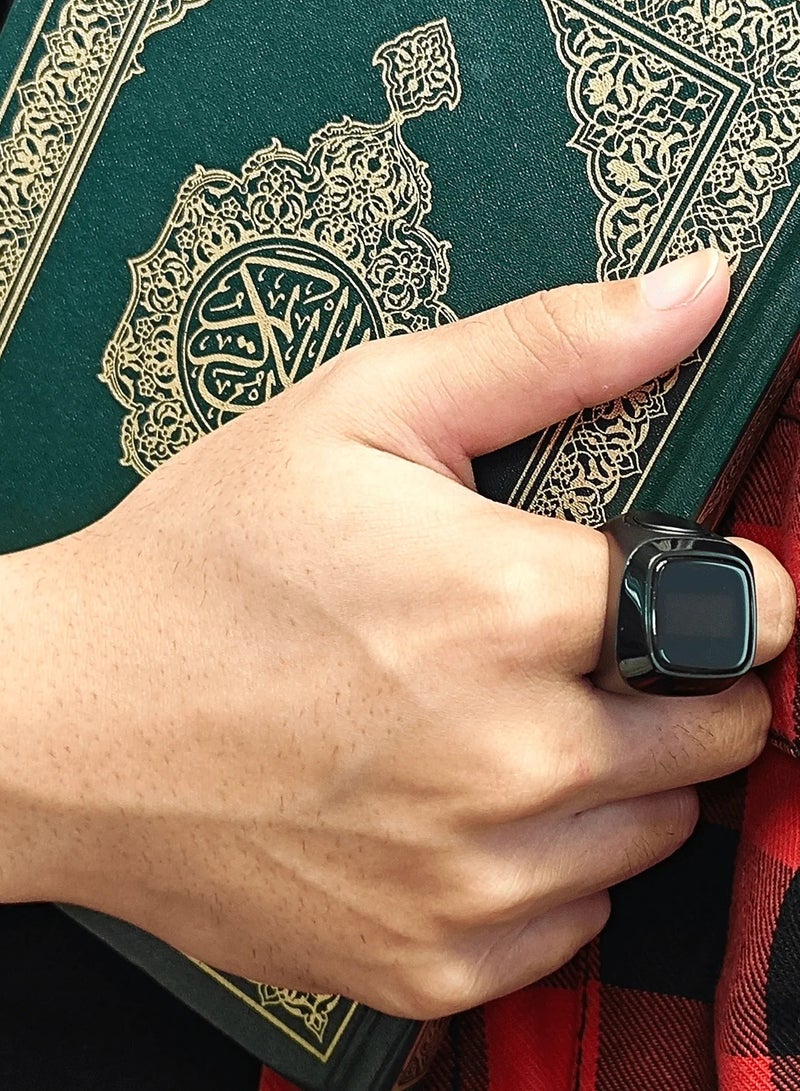 إيكيبلا عداد التسبيح الرقمي، IQIBLA SMART Zikr Ring معدني 22 ملم أسود/رمادي، - Image 3