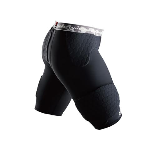 McDavid Compression Football Padded Shorts w HEX Pads Mens Compression Shorts Hip Tailbone Thigh Padding Girdle Football Lacrosse Hockey Basketball Black 3XLarge - Image 1