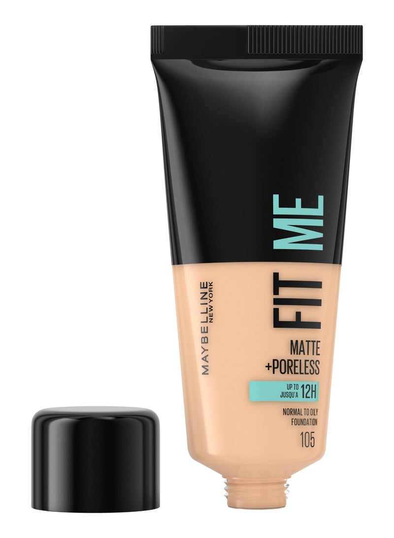 Maybelline New York Fit Me Matte + Poreless 105 Natural Ivory - Image 1
