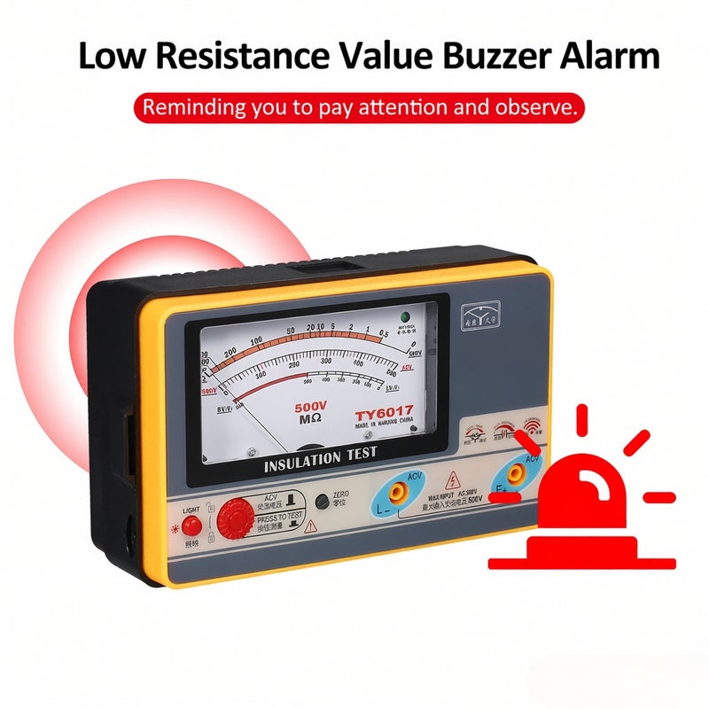 Insulation Resistance Meter Digital Ohmmeter Megger Handheld Insulation Tester Megameter 0-1000MΩ 500V High Accuracy Megohmmeter Insulation Measurement Instrument - Image 5