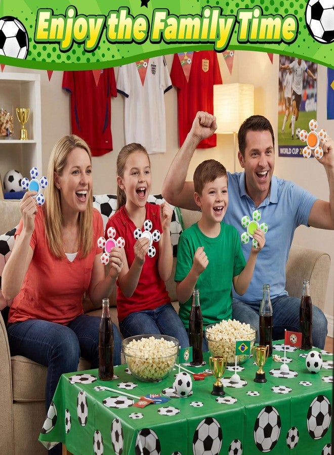 جيجيلي مجموعة من 6 قطع من لعبة كرة القدم الدوارة، ألعاب كرة القدم للأطفال، ألعاب تخفيف التوتر الحسي للأطفال، حشوات لأكياس الهدايا لحفلات الأطفال وجوائز الفصول الدراسية، حشوات لسلال عيد الفصح - Image 4