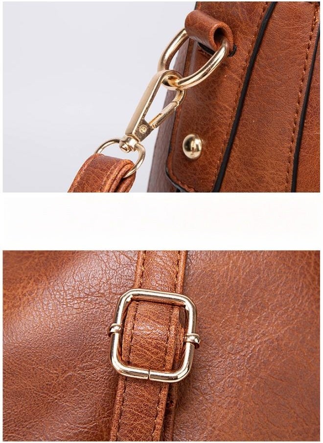 WAOKN - Women's European and American Style Fashion Shoulder Bags, Ladies Casual Retro Handbag Tote Bags Clutch Bag, Large-capacity Crossbody Bag Sling Bag Side Bag Carry Bag - Image 1