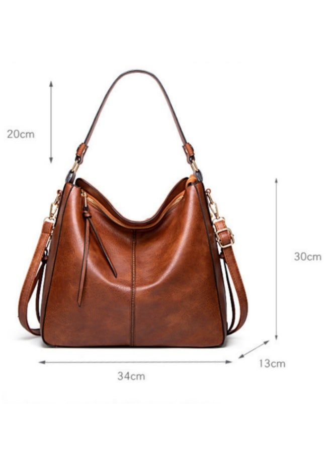 WAOKN - Women's European and American Style Fashion Shoulder Bags, Ladies Casual Retro Handbag Tote Bags Clutch Bag, Large-capacity Crossbody Bag Sling Bag Side Bag Carry Bag - Image 1