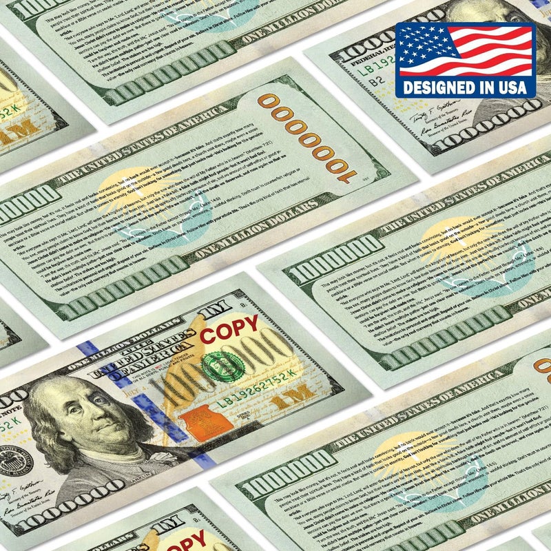 Zadin 100PACK Million Dollar Bill Gospel Tracts for Christian, Evangelism, Halloween, Bible Salvation Tracts, Gospel Zero, Church Visitor Cards 100 PCS - Image 3