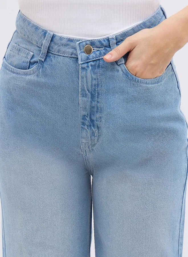 Styli Styli Women High Rise Faded Wide Leg Jeans