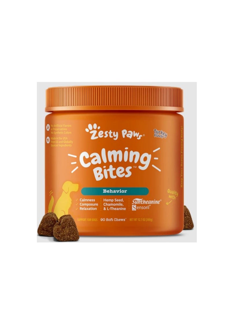 Zesty Paws Dog Calming Bites - Turkey - 90ct