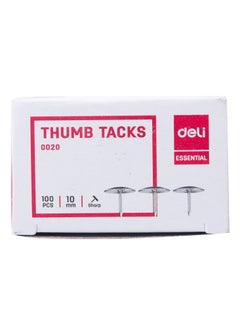 Deli E0020 Thumb Tacks - 10mm, 3/8", Silver  - Image 3