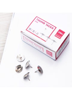 Deli E0020 Thumb Tacks - 10mm, 3/8", Silver  - Image 4