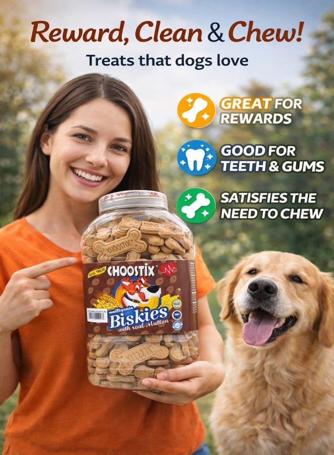 Choostix Biskies with Real Mutton Dog Treat, 500 g Jar (Pack of 2) - Image 2
