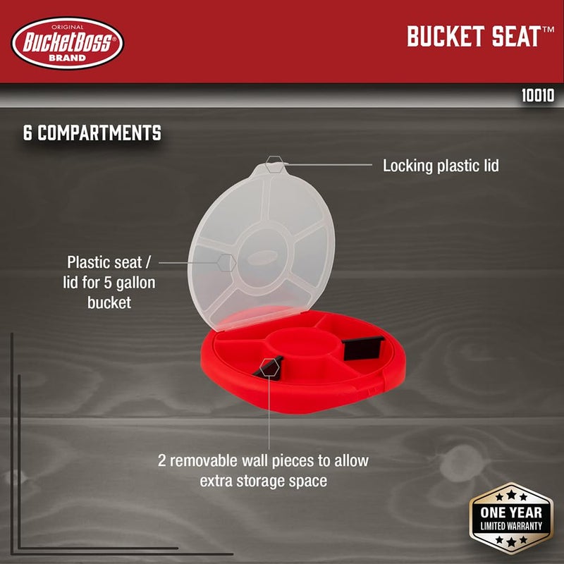 Bucket Boss باكت بوس - منظم قطع صغيرة لمقعد الدلو، تنظيم الدلو (10010)، أحمر - Image 2