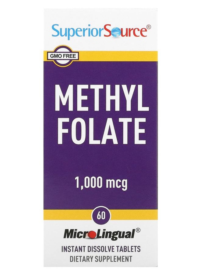 Superior Source Methyl Folate 1000 mcg 60 Instant Dissolve Tablets 