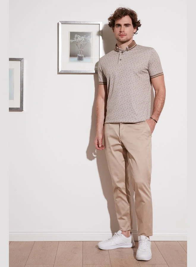 Buratti  Buratti Cotton Blend Patterned Slim Fit Polo Collar T Shirt Men's Polo Collar T-Shirt 646B3280 for Men | Best Price UAE