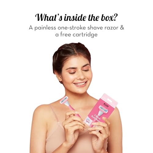 Plush 5 Sweden Steel Blade Body Razor for Woman | Reusable Body Razor with Aloe Vera Lubricating Strip | Pivoting Head | Irritation-Free, Easy & Safe, No Bumps | Ideal for All Skin Types - Image 2
