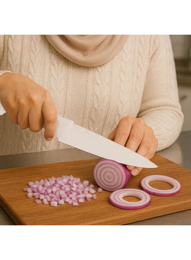 TRAMONTINA Tramontina Meat, Chef Knife 8 Inches White & Texture Handle Longlasting Sharpness Premium Line  - Image 3