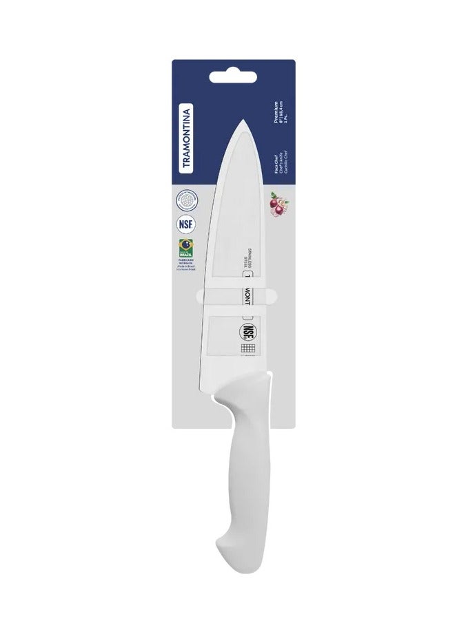 TRAMONTINA Tramontina Meat, Chef Knife 8 Inches White & Texture Handle Longlasting Sharpness Premium Line  - Image 1