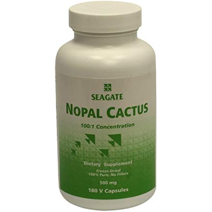 Seagate Products Freeze-Dried Nopal Cactus 500 mg 180 Capsules - Image 1