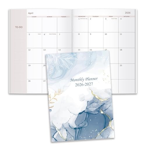 Getvow 2026-2027 Monthly Planner - 15 Months Calendar from April 2026 - June 2027, Monthly Planner 2026-2027 Easy to Organize Your Daily Life, 7" x 10", Blue Watercolor - Image 1