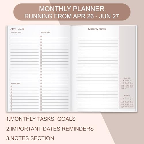 Getvow 2026-2027 Monthly Planner - 15 Months Calendar from April 2026 - June 2027, Monthly Planner 2026-2027 Easy to Organize Your Daily Life, 7" x 10", Blue Watercolor - Image 3