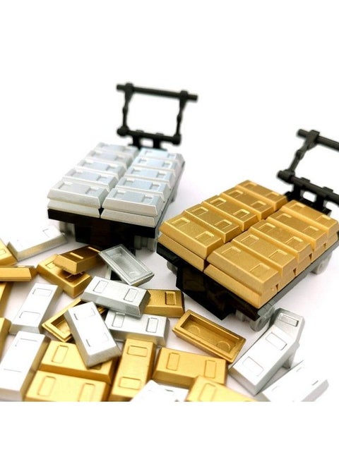 Plating Gold Bars Sliver Bars Brick Blocks Toy Treasure Set For Mini Figures Compatible Major Brands