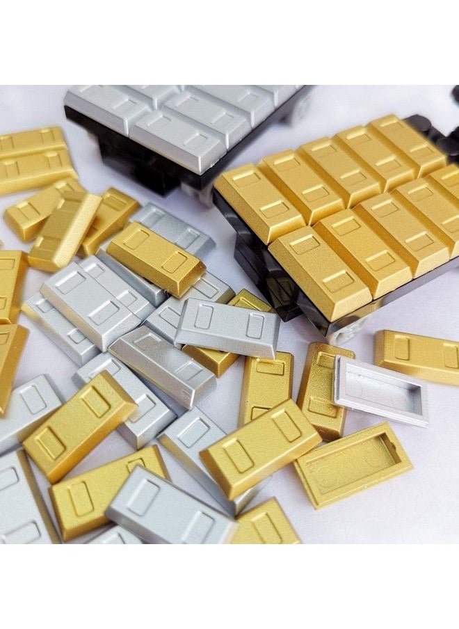 SPRITE WORLD - Plating Gold Bars Sliver Bars Brick Blocks Toy Treasure Set For Mini Figures Compatible Major Brands - Image 1