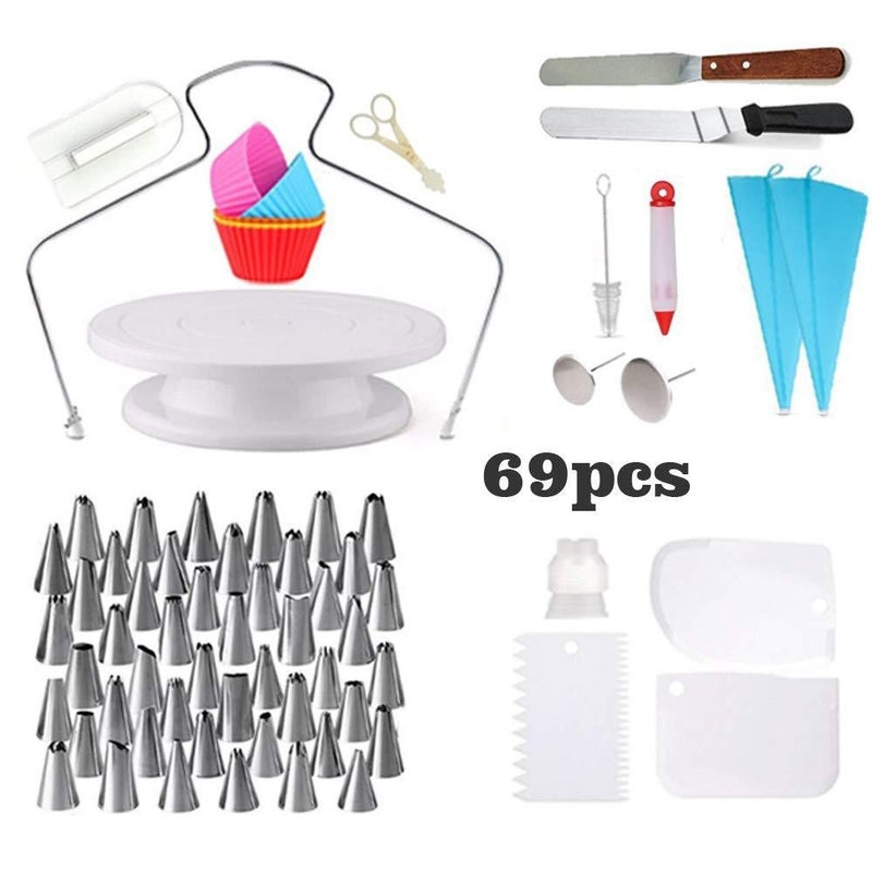 52-Piece Cake Turntable Cake Pastry Nozzle Pastry Bag Cream Pastry Cookie Tool - Image 5