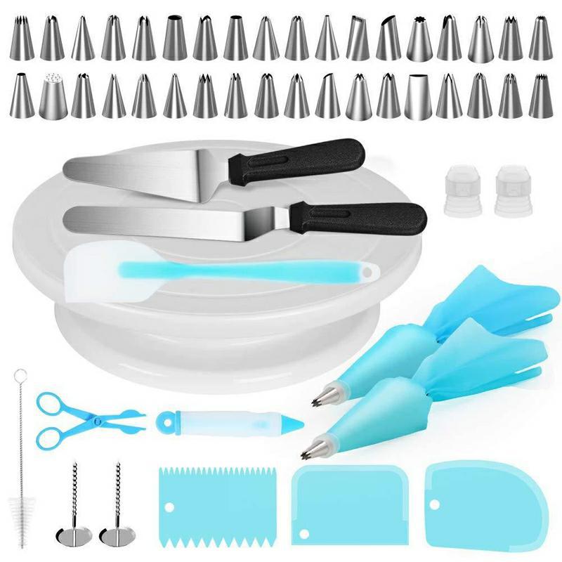52-Piece Cake Turntable Cake Pastry Nozzle Pastry Bag Cream Pastry Cookie Tool - Image 2