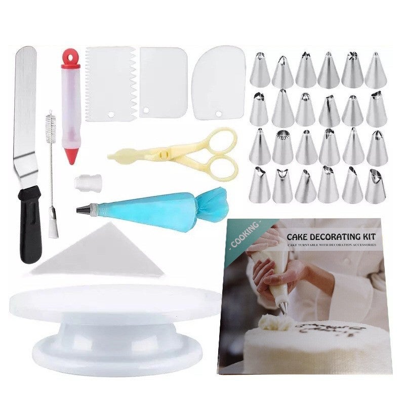 52-Piece Cake Turntable Cake Pastry Nozzle Pastry Bag Cream Pastry Cookie Tool - Image 1