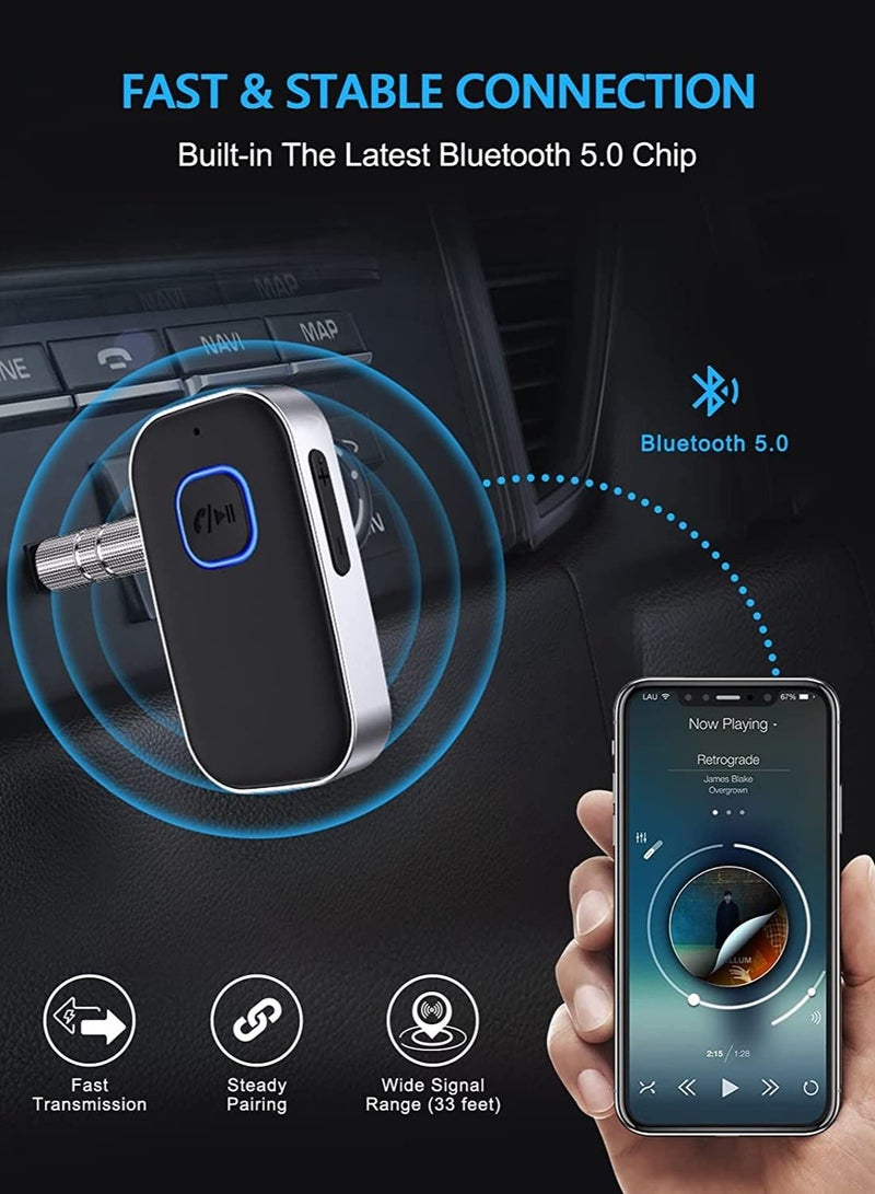 Bluetooth 5.0 Receiver for Car Noise Cancelling Bluetooth AUX Adapter Bluetooth Music Receiver for Home Stereo Wired Headphones Hands Free Call 16H Battery Life - Image 3