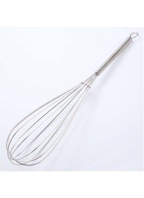Stainless Steel Egg Beater Spring Handle Blender Cream Stir Foaming Blazer Baking Tool-Color:12 Inch