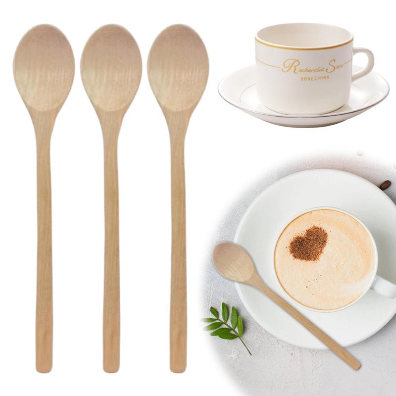 Wholesale long-handled wooden spoons, Japanese style salad spoons, imprintable small spoons, coffee and honey stirring spoons, wooden spoons. - Image 4