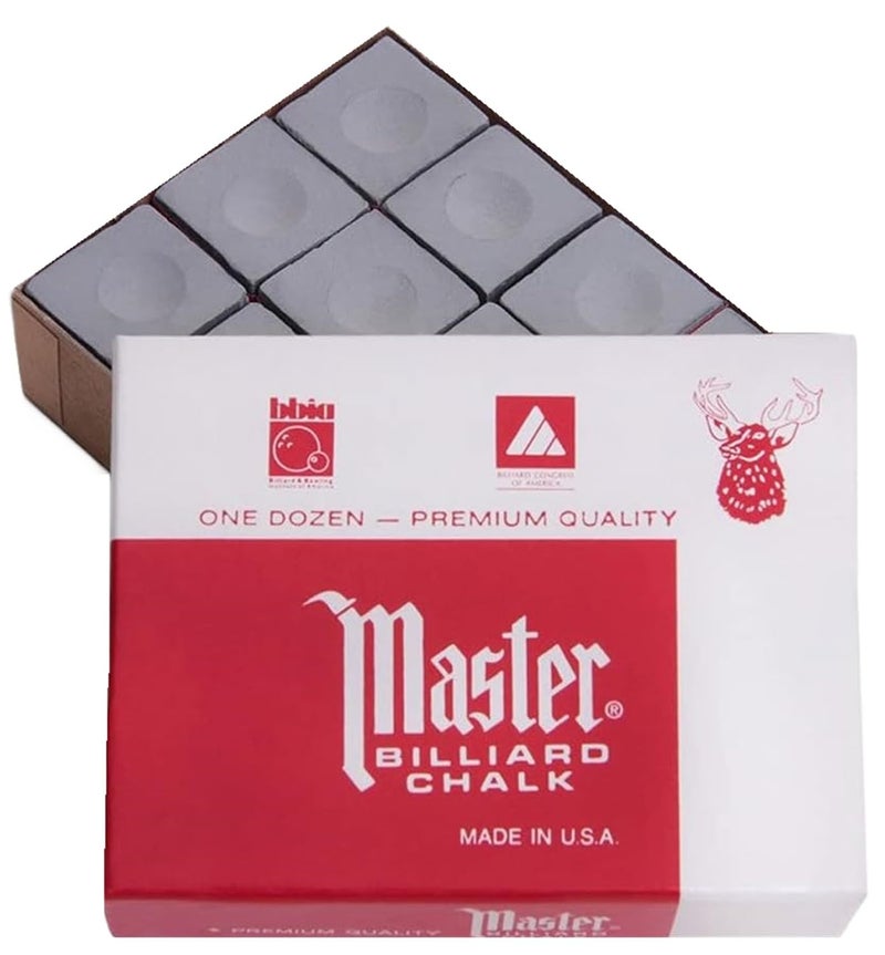 Tweeten Fibre Co Banker's Gray Billiard Pool Chalk Master Dozen Box - Image 2