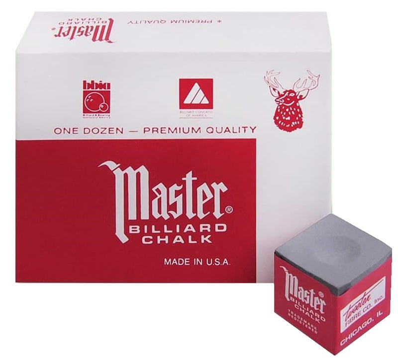 Tweeten Fibre Co Banker's Gray Billiard Pool Chalk Master Dozen Box - Image 1