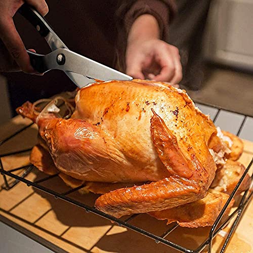 we3 Poultry Shears, Premium Anti-rust Heavy Duty Kitchen Scissors Multipurpose All Metal Professional Kitchen Cutter for Turkey Bone Meat Beaf-Spring Loaded - Image 4