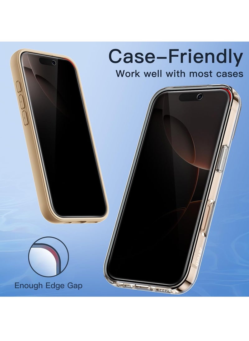 MOCOM [3pack] iPhone 16 Pro Max Privacy Screen Protector [6.9 Inch] – 9H Tempered Glass, Anti-Spy, Anti-Fingerprint, Bubble-Free, Full Coverage, Case-Friendly, Ultra Tough Drop & Scratch Protection  - Image 5