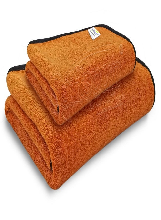 SOFTSPUN Microfiber Wipes Large Baby Towel 2 pc Brown! Ultra Absorbent Super Soft & Comfortable Quick Drying for Men & Women Daily Use Extra Large Size Unisex.… - Image 1