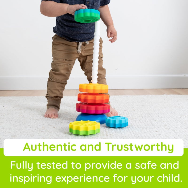 Fat Brain Toys SpinAgain, Baby Stacking & Spinning Toys for Toddlers Ages 1+ - Image 2