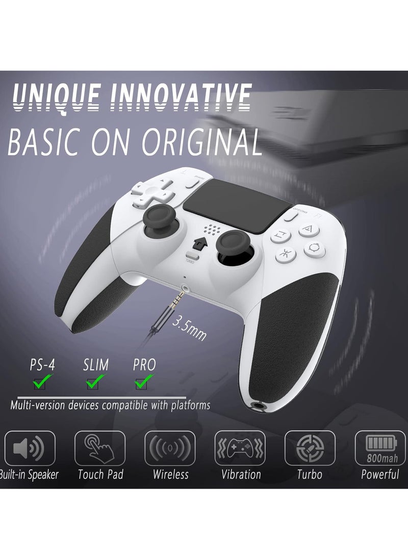 Generic Wireless Pro Controller Compatible with PS4 /PS4 Pro/PS4 Slim Console, Gaming Remote with Built-in 800mAh Rechargeable Battery/Precise Joystick/Audio/Turbo/Advanced Buttons Programming (Yellow)  - Image 4