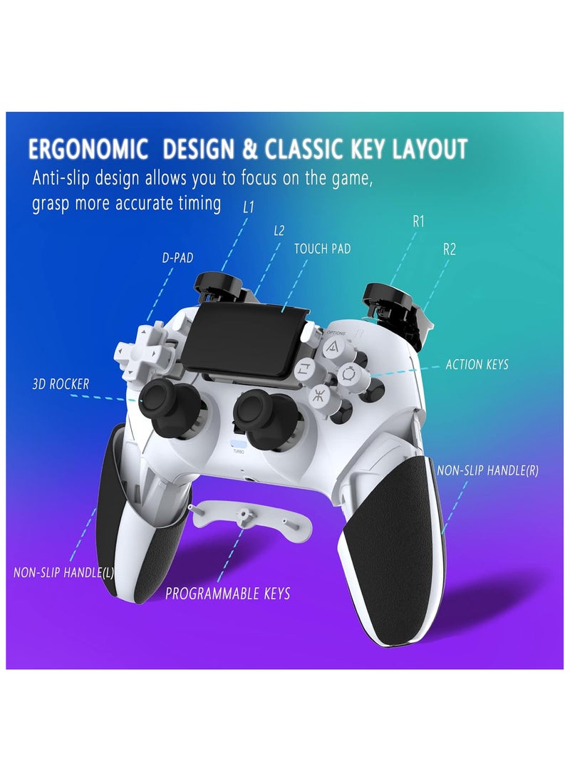 Generic - Wireless Pro Controller Compatible with PS4 /PS4 Pro/PS4 Slim Console, Gaming Remote with Built-in 800mAh Rechargeable Battery/Precise Joystick/Audio/Turbo/Advanced Buttons Programming (Yellow) - Image 1