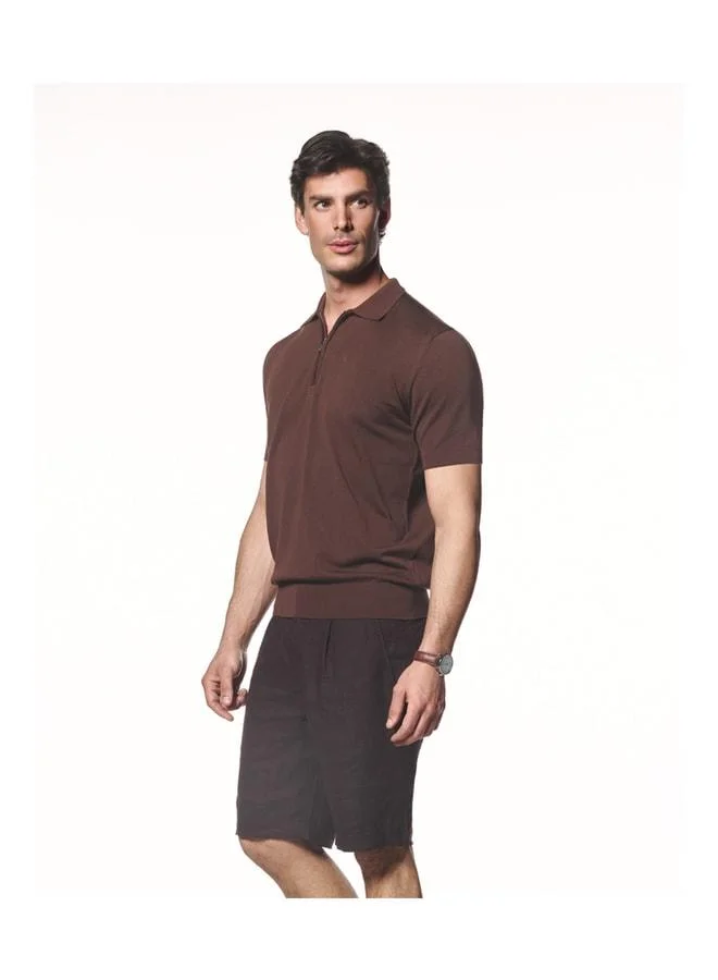 Liwali Polo Collar Knitted T-Shirt